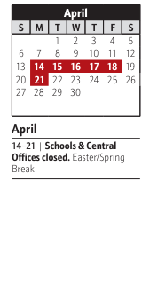 District School Academic Calendar for Manor View Elementary for April 2025