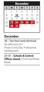 District School Academic Calendar for Manor View Elementary for December 2024