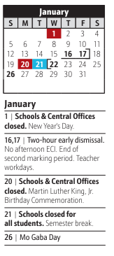 District School Academic Calendar for Manor View Elementary for January 2025