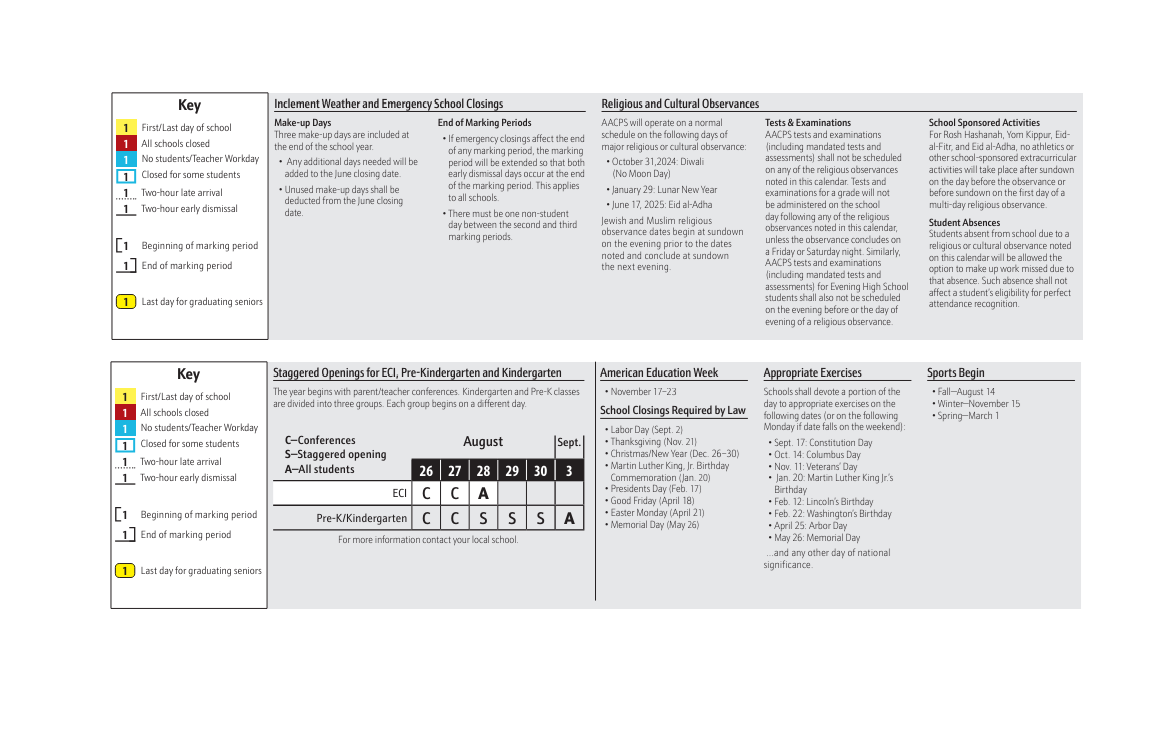 District School Academic Calendar Key for Manor View Elementary