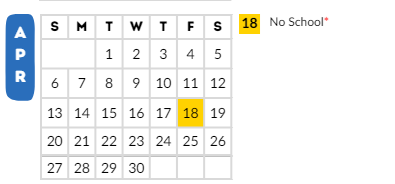 District School Academic Calendar for Richmond Elementary for April 2025