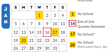 District School Academic Calendar for Appleton Community Learning Center for January 2025