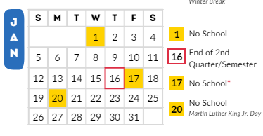 District School Academic Calendar for Richmond Elementary for January 2025