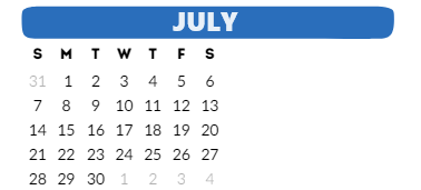 District School Academic Calendar for Appleton Community Learning Center for July 2024
