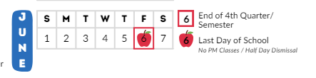 District School Academic Calendar for Richmond Elementary for June 2025