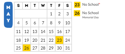 District School Academic Calendar for Odyssey-magellan for May 2025