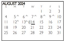 District School Academic Calendar for Turning Point Alternative Elem for August 2024
