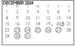 District School Academic Calendar for Turning Point Alternative Elem for December 2024