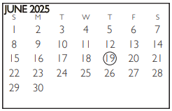 District School Academic Calendar for Short Elementary for June 2025