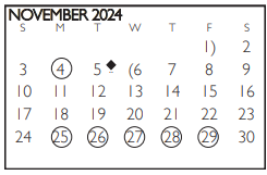 District School Academic Calendar for Turning Point Alternative Elem for November 2024
