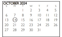 District School Academic Calendar for Roark Elementary School for October 2024
