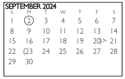 District School Academic Calendar for Gunn Junior High for September 2024
