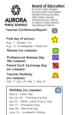 District School Academic Calendar Legend for Sixth Avenue Elementary School