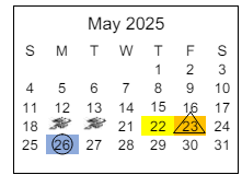 District School Academic Calendar for Laredo Elementary School for May 2025