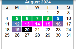 District School Academic Calendar for Garza Independence H S for August 2024