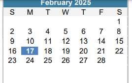 District School Academic Calendar for Murchison Middle School for February 2025