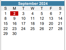 District School Academic Calendar for Cunningham Elementary for September 2024