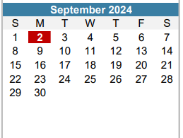 District School Academic Calendar for Mcbee Elementary for September 2024