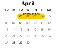 District School Academic Calendar for Maple Elementary Sch for April 2025