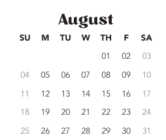 District School Academic Calendar for Maple Elementary Sch for August 2024