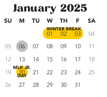District School Academic Calendar for Maple Elementary Sch for January 2025