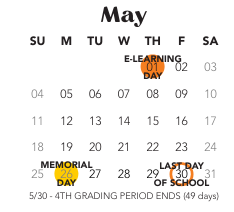 District School Academic Calendar for Maple Elementary Sch for May 2025