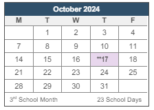 District School Academic Calendar for Evergreen Elementary for October 2024