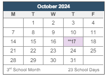 District School Academic Calendar for Sequoia Middle for October 2024