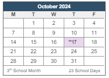 District School Academic Calendar for College Heights Elementary for October 2024