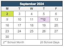 District School Academic Calendar for Emerson Middle for September 2024