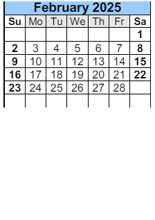 District School Academic Calendar for South Baldwin Center For Technology for February 2025