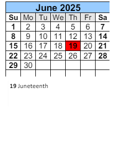 District School Academic Calendar for South Baldwin Center For Technology for June 2025