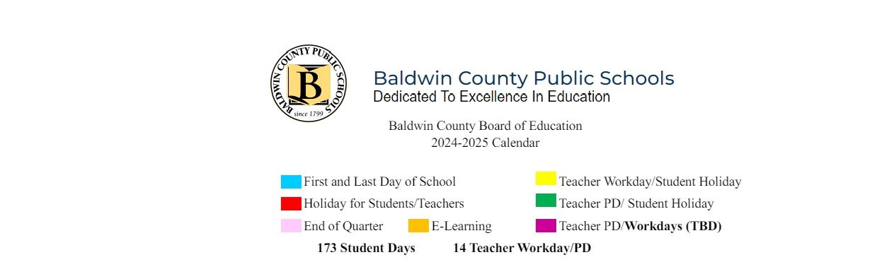 District School Academic Calendar Key for South Baldwin Center For Technology