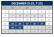 District School Academic Calendar for Cecil Elementary for December 2024