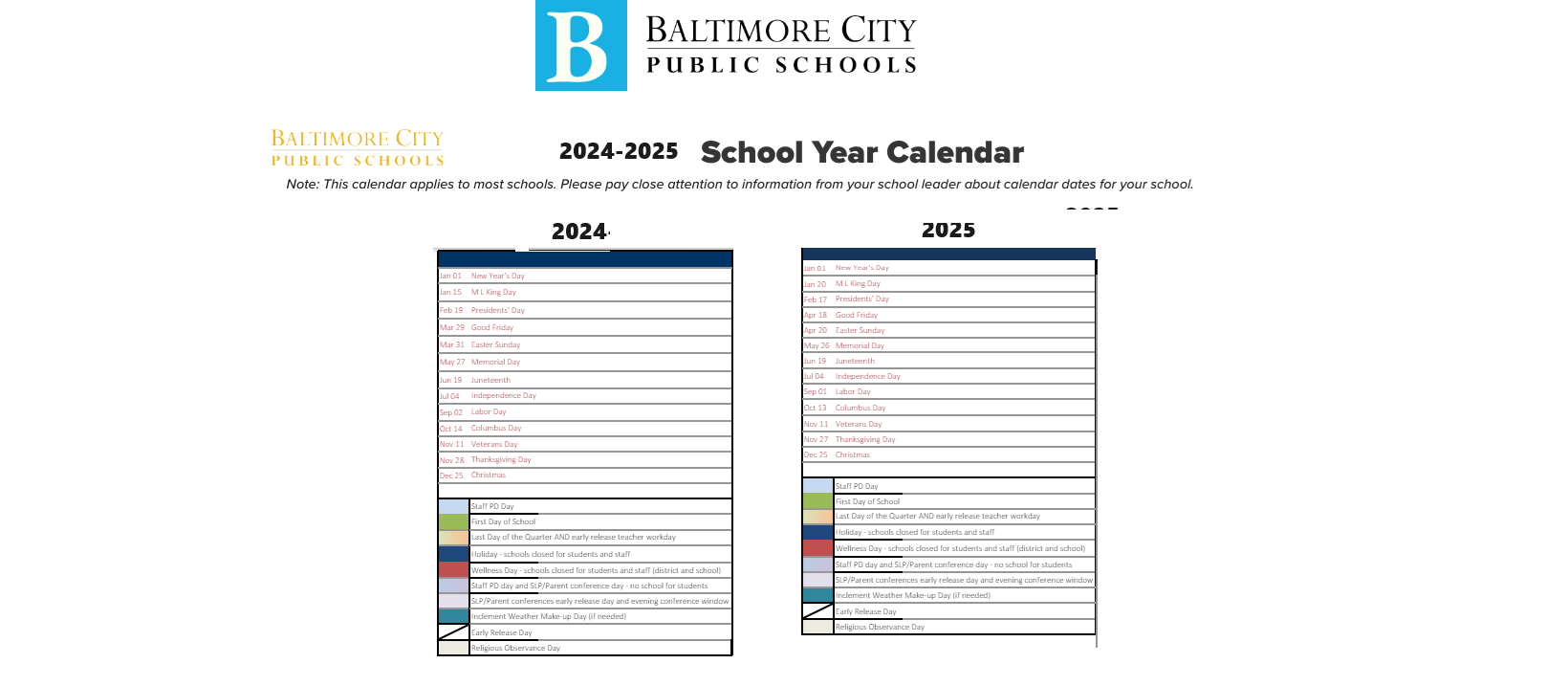 District School Academic Calendar Key for Cecil Elementary