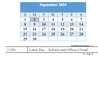 District School Academic Calendar for Martin Boulevard Elementary for September 2024