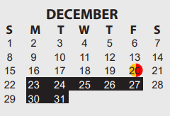 District School Academic Calendar for Jones Clark Elementary School for December 2024