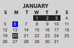 District School Academic Calendar for Fletcher Elementary for January 2025