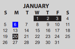 District School Academic Calendar for Ozen High School for January 2025