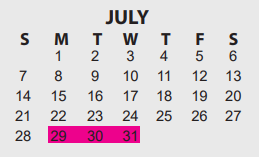 District School Academic Calendar for Amelia Elementary School for July 2024