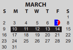 District School Academic Calendar for Central Senior High School for March 2025