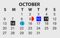 District School Academic Calendar for M L King Middle for October 2024