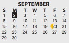 District School Academic Calendar for Fletcher Elementary for September 2024