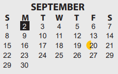 District School Academic Calendar for Charlton-Pollard Elementary for September 2024