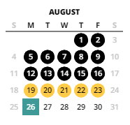 District School Academic Calendar for Mountain View Middle School for August 2024