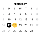 District School Academic Calendar for School Of Science & Technology for February 2025