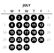 District School Academic Calendar for Mountain View Middle School for July 2024