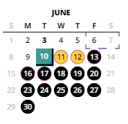 District School Academic Calendar for Meadow Park Middle School for June 2025