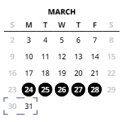 District School Academic Calendar for Mountain View Middle School for March 2025
