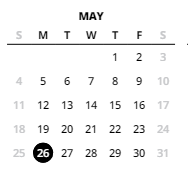 District School Academic Calendar for School Of Science & Technology for May 2025